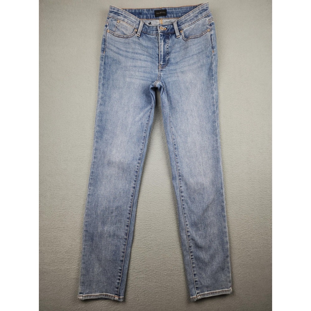Talbots Skinny Jeans Womens 8 Blue Light Wash Mid Rise Stretch Denim Casual